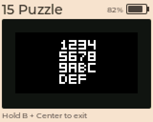 Экран 4 — CHIP-8 (15 Puzzle)