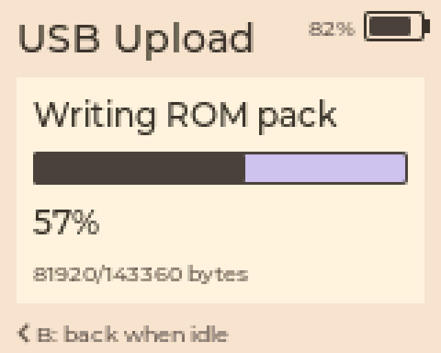 Экран 10 — Запись ROM-pack во внешнюю Flash (прогресс)